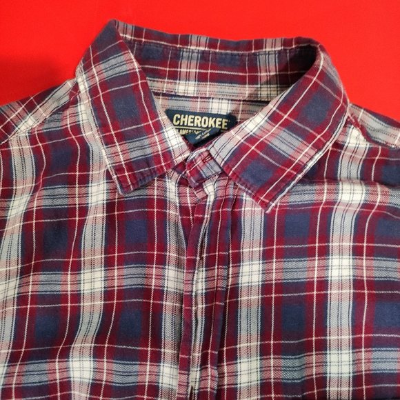 Cherokee plaid long sleeve shirt men's size M - Picture 2 of 5